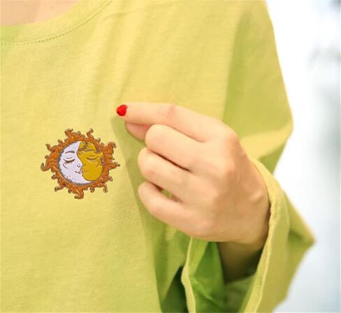 Yin Yang Sun Enamel Brooch Sun moon Day night Lapel Pin Sun Brooch Pin Collar Badge Cartoon Daily Life Decor Enamel Brooch Pin in Kuwait