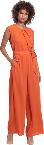 London Times womens Pleat Neck JumpsuitDress in Saudi Arabia