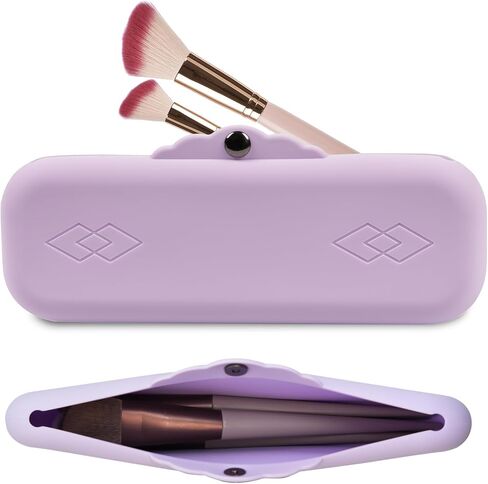 حقائب حامل فرش المكياج من السيليكون: حقيبة مستحضرات التجميل مع أزرار معدنية مغناطيسية للسفر، حقيبة مكياج لتخزين أدوات المكياج in Kuwait