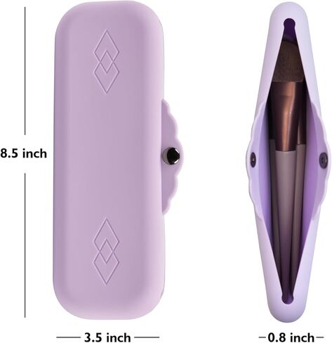 حقائب حامل فرش المكياج من السيليكون: حقيبة مستحضرات التجميل مع أزرار معدنية مغناطيسية للسفر، حقيبة مكياج لتخزين أدوات المكياج in Kuwait