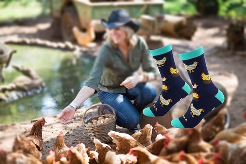 G2TUP 2 Pairs Crazy Chicken Lady Gift for Chicken Lovers Chicken Mom Socks Rise And Shine Mother Cluckers Gift in Saudi Arabia