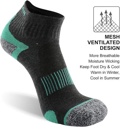 جوارب للمشي لمسافات طويلة للرجال والنساء، جوارب رياضية بطول الكاحل 3 أزواج in Kuwait