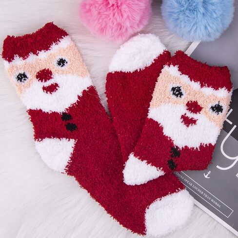 Duufin عيد الميلاد الجوارب سانتا إلك ندفة الثلج عيد الميلاد رقيق الجوارب الدافئة غامض الجوارب الشتوية للنساء والفتيات in Kuwait