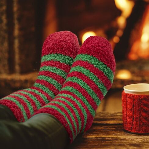 Duufin عيد الميلاد الجوارب سانتا إلك ندفة الثلج عيد الميلاد رقيق الجوارب الدافئة غامض الجوارب الشتوية للنساء والفتيات in Kuwait