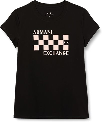 A｜X ARMANI EXCHANGE Women's Cotton Jersey Crew Neck Racing Fitted Tee in Saudi Arabia