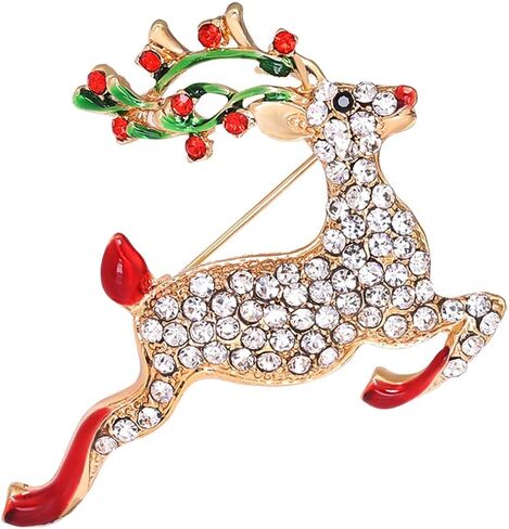 Christmas Brooch Pin Jingle Bell Snowflake Reindeer Christmas Tree Xmas Pins Set Christmas Decoration for Women in Saudi Arabia
