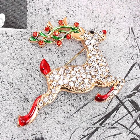 Christmas Brooch Pin Jingle Bell Snowflake Reindeer Christmas Tree Xmas Pins Set Christmas Decoration for Women in Saudi Arabia