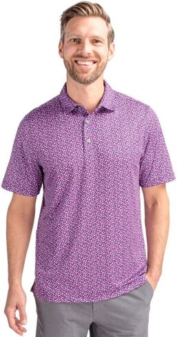 Cutter & Buck Pike Magnolia Print Stretch Men's Polo in Saudi Arabia