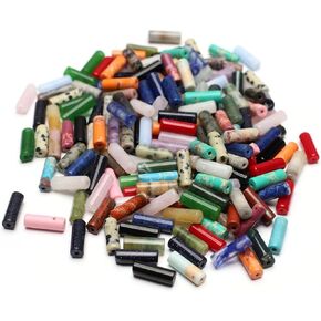 40 Pcs Healing Loose Beads Hexagon Shape Faceted Natural Necklace Stone Pendants Crystal Charms for Jewelry Making DIY Craft