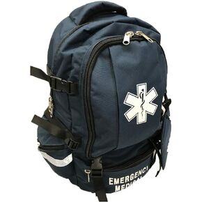 LINE2design First Responder Bag Trauma Empty Backpack, EMT Emergency Kits Storage First Responder Medical Bag - Deluxe First Aid Tactical Carry Trauma Backpack - Navy Blue