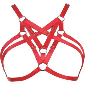 XISESEA Body Harness Bra for Women: Sexy Women Harness Cage Bra Open Cup Bra Punk Gothic Style Strappy Bralette