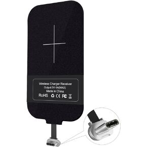 Nillkin Qi Receiver USB C, Thin Wireless Charging Receiver, Type C Wireless Charger Receiver for Galaxy A51/A20E/A20, Pixel 2 and Other Type-C Android Cell Phones(Short Version)