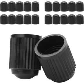20 Pcs Universal Stem Covers Tire Valve Caps Plastic Black Valve Stem Caps Screw-On Airtight Caps for Car, Bike, Truck, Motorcycle