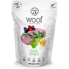 The New Zealand Natural Pet Food Co Woof Freeze Dried Dog Food - Duck Recipe, High Protein, Complete Diet, Dog Treats, All Life Stages - 1.76 oz