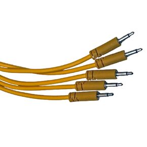 Starving Students Music Supplies Luigis Modular Supply Spaghetti Eurorack Patch Cables - Package of 5 Gold/Orange Cables, 18 (45 cm)