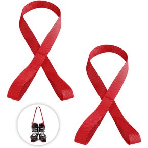PEUTIER 2pcs Ski Boot Carrier Strap, Adjustable Skates Ski Shoulder Strap for Carrying Skiing Accessories for Adults