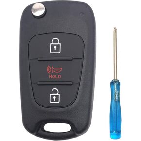 3 Buttons Flip Folding Replacement Key Fob Cover Fit for 2012-2014 Kia Soul Rio Keyless Entry Key Fob Case Shell