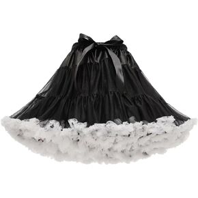 Women's Girls Elastic Waist Multi-Layer Tulle Tutu Short Skirt Petticoat