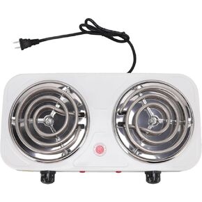 Electric Countertop Stove, 2000W Multifunctional 2 Burner Portable Cooking Stove Electric Hot Plate Double Burner for Home and Outdoor (110V)