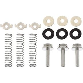 TUOREN Trumpet Repair Kit Replacement Part Valve Sytem Felt Washers Cushion Piston Guides Connecting Rod Spring Musical Instruments Accessories Set of 15pcs Silver