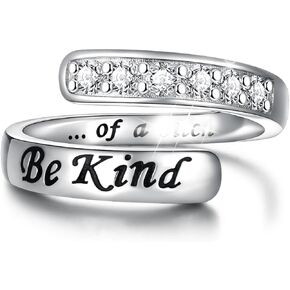 Be Kind of a B Ring 925 فضة استرليني رسالة مخفية خواتم قابلة للتعديل للنساء أفضل الأصدقاء هدايا الأخوات in Kuwait
