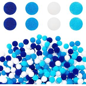 PH PandaHall 2000 Pieces Pompom Balls, 10mm Crafts Balls Blue Pom Poms Balls Small Fluffy Pom Poms for DIY Summer Seaside Crafts Christmas Project Hobby Supplies Party Holiday Decorations 4 Colors