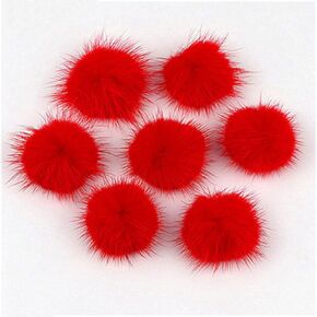 ECYC Ltd 10 Pcs 1 inch Small Faux Fur Pompoms for Crafts, Mini Furry Pom Pom Balls Soft Fluffy Faux Mink Fur Ball for DIY Crafts Projects Jewelry Keychains Making Knitting Accessories