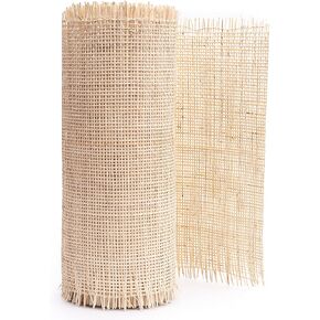 CLAYNIX 18" Width Square Cane Webbing | Mesh Pre-Woven Cane 18In W x 1 Feet L | Rattan Cane Webbing roll | Net Open Weave Wicker Cane Webbing Material for Cabinet, Door (1 FEET)