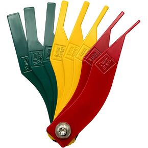 Suvnie Brake Lining Thickness Gauge, 8 Pieces Car Brake Pad Measuring Ruler Tool Feeler, Disc and Drum Brake Lining Gauge Set with Color Coded and SAE & Metric, Car Accessories