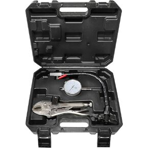 Disc Brake Rotor Gauge Ball Joint Prop Shaft Runout Flatness Measure Tool with Flexible Arm Tight Grip Locking Vise (black case)