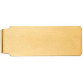 Solid 14k Yellow Gold Men's Finish Slim Business Credit Card Holder Money Clip - 52mm x 20mm