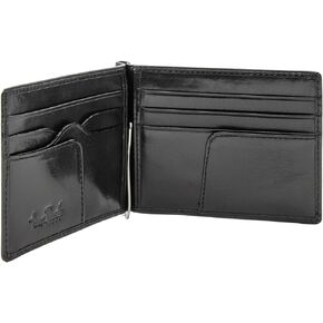 Tony Perotti Mens Italian Bull Leather Executive Spring Tension Credit Card Money Clip Wallet