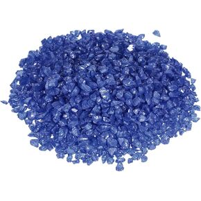 MECCANIXITY Decorative Glass Gravel 160g/0.35Lbs Irregular Rock Sand Stone Blue for Fish Tank Plants Decoration in Saudi Arabia