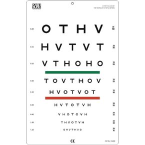 HOTV Ophthometric Chart with Red/Geen Lines 10 Ft