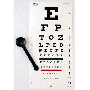Snellen Eye Chart Traditional 20 Feet with Eye Occluder Combo Pack