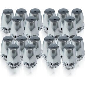 Torque 20 Pack of 33mm Chrome Standart Screw-on Lug Nut Covers for Volvo (VNL) & International & Peterbilt & Kenworth & Mack & Freightliner (Columbia Cascadia M2 FLD) Semi Trucks (2 x TR10326)