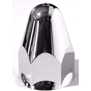 United Pacific 10045 1-1/2" X 2-3/4" Chrome Plastic Bullet Nut Covers - Push-On (Color Box of 20)