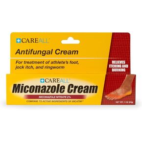CareAll Miconazole Nitrate 2% Antifungal Cream 1.0 oz., Cures Most Athlete’s Foot, Jock Itch, Ringworm, Compare to Leading Brand