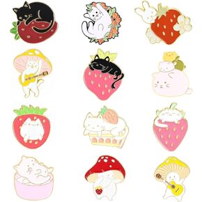 25 Pieces Cartoon Enamel Pins Set ，Enamel Lapel Pin Cute Brooch Pin Badges for Backpack Clothing Bags Hats Decorations