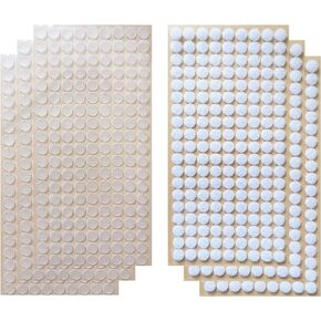 Vkey 2000pcs (1000pairs) 10mm Diameter Transparent Sticky Back Thin Clear Dots with Adhesive Hook & Loop Coins Tapes