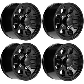 WONFAST 4PCS 1.55 inch Metal Beadlock Wheels Hub RC Aluminum Alloy Wheel Rim Replacement for 1/10 RC Crawler Car D90 TF2 Tamiya CC01 CC02 LC70 LC80 Upgrade Parts (Silver)
