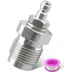 FurnyQuaint DIN Valve Scuba Adapter Paintball Scuba Fill Station with 8mm Quick Disconnect Fitting Stainless Steel Material with Seal Tape