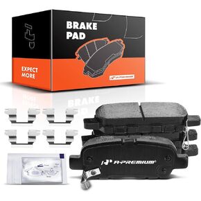 A-Premium Rear Ceramic Disc Brake Pads Set Compatible with Select Infiniti, Suzuki and Nissan Models - EX35, EX37, FX35, FX37, FX45, G25, G35, G37, M35h, M35, M45, Altima, Juke, LEAF, Maxima, Murano