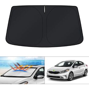 KUST Custom Fit Windshield Sun Shade for Kia Forte 2014 2015 2016 2017 2018 Accessories Window Shade Sun Visor Protector Foldable Blocks UV Rays Keep Your Car Cooler
