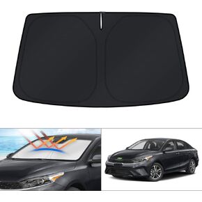 KUST Custom Fit Windshield Sun Shade for Kia Forte 2014 2015 2016 2017 2018 Accessories Window Shade Sun Visor Protector Foldable Blocks UV Rays Keep Your Car Cooler