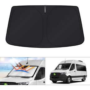 KUST Windshield Sun Shade for Freightliner Sprinter & Mercedes Benz Sprinter Accessories 2007-2024 Window Sunshade Sun Visor Protector Foldable Blocks UV Rays Keep Your Car Cooler