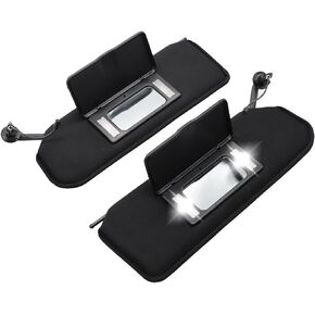 Aspaton Black Sun Visor Kit Left and Right with Mirrors & Lights Compatible with C5 Corvette 1997-2004