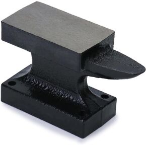 QWORK Iron Horn Anvil Bench Block, 1 Pound Cast Iron Hobby Anvil for Jewelry Making, Black