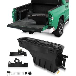 SCITOO Truck Bed Storage Tool 180° Rotating Tool Box Fit For Toyota Tacoma 2005-2022 Right Side Waterproof Black
