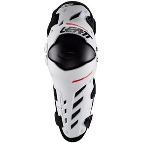 Leatt Brace Adult Dual Axis Off-Road Motorcycle Pivoting Knee and Shin Hard Shell Impact Foam Guard, White, XXL